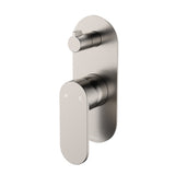 Fienza Empire Slim Wall Diverter Mixer Large Oval Plate Vertical Lead Free Brushed Nickel 234102BN-LF