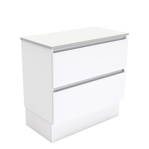 Fienza Quest On Kickboard Cabinet 900mm Large Drawer Gloss White (Cabinet Only) 90QK