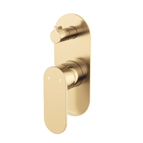 Fienza Empire Slim Wall Diverter Mixer Large Oval Plate Vertical Lead Free Urban Brass 234102UB-LF