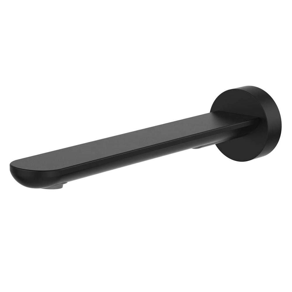 Fienza Empire Slim Wall Bath/Basin Outlet 220mm Round Plate Lead Free Matte Black 234116B-2-LF
