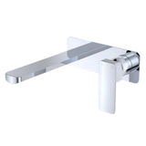 Fienza Tono Basin/Bath Wall Mixer Set Dress Kit Large Rectangular Plate 200mm Outlet Lead Free Chrome D233106-200-LF