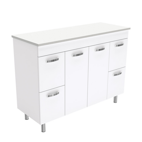 Fienza Unicab On Legs Cabinet Solid Doors 1200mm Gloss White (Cabinet Only) 120NLW