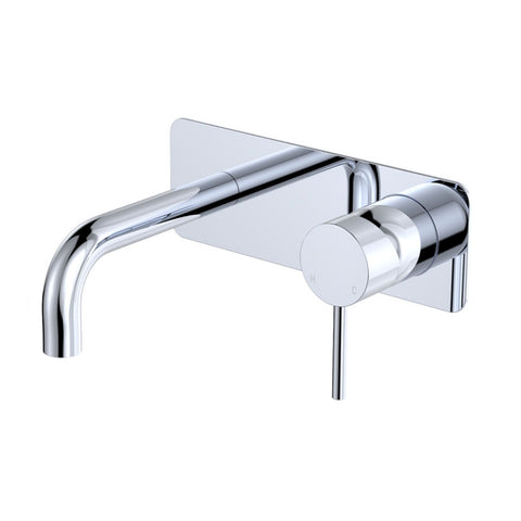 Fienza Kaya Basin/Bath Wall Mixer 130mm Outlet Set Dress Kit Rectangular Plt Lead Free Chrome D228106-130-LF