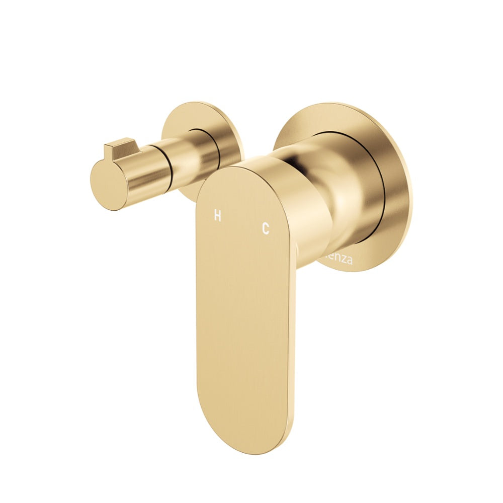 Fienza Empire Slim Wall Diverter Mixer Small Round Plates Horizontal Lead Free Urban Brass 234112UB-4-LF