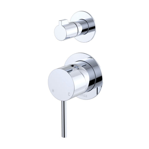 Fienza Kaya Wall Diverter Mixer Dress Kit Set Small Round Plates Lead Free Chrome D228102-4-LF