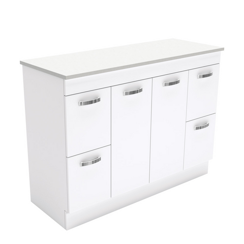 Fienza Unicab On Kickboard Cabinet Solid Doors 1200mm Gloss White (Cabinet Only) 120NKW