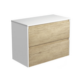 Fienza Amato 900 Wall Hung Cabinet Only 895x460x650mm (Satin White Panels) Scandi Oak (Cabinet Only) 90BSW