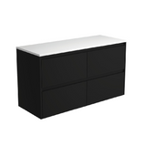 Fienza Amato 1200 On Kickboard Cabinet 1195x460x850mm Satin Black (Cabinet Only) 120BB