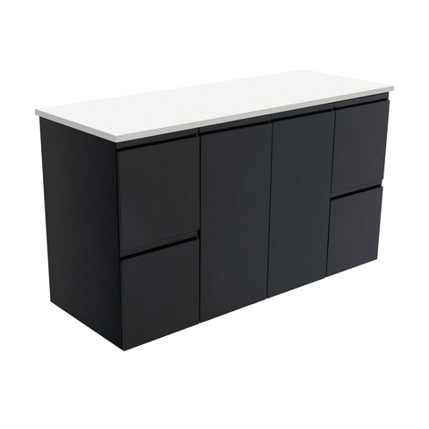 Fienza Fingerpull Wall Hung Cabinet 1200mm Satin Black (Cabinet Only) 120ZB