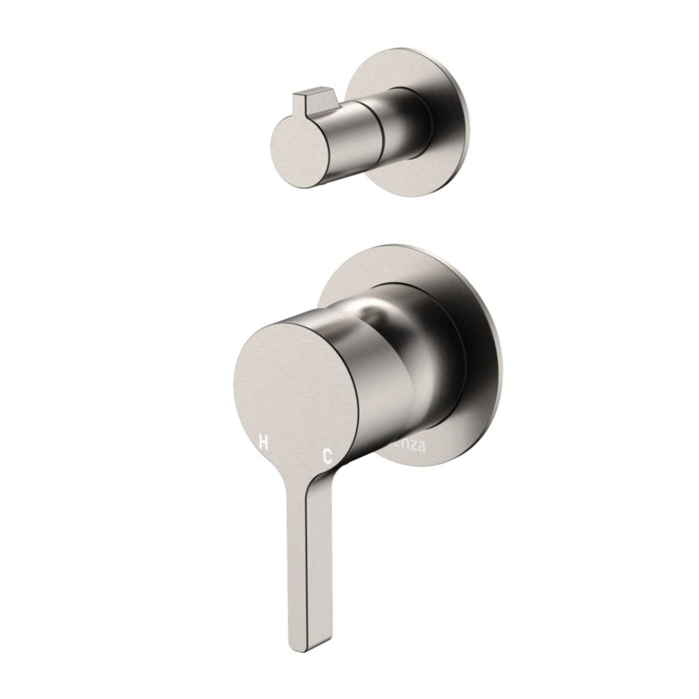 Fienza Sansa Wall Diverter Mixer Dress Kit Set Round Plates Lead Free Brushed Nickel D229102BN-4-LF