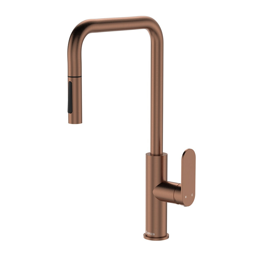 Fienza Empire Slim Pull Out Sink Mixer Lead Free Brushed Copper 234108CO-LF