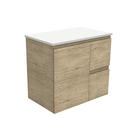 Fienza Edge Wall Hung Cabinet Right Drawers 750mm Scandi Oak (Cabinet Only) 75SR