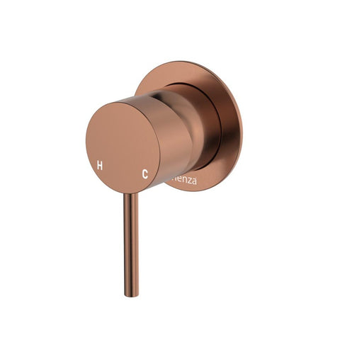 Fienza Kaya Wall Mixer Dress Kit Set Small Round Plate Lead Free Brushed Copper D228101CO-LF
