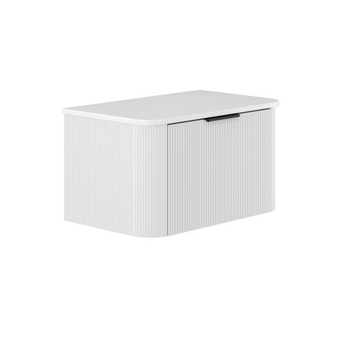 Fienza Minka 750 Curved Wall Hung Cabinet Only 1 Drawer 740x460x400mm Satin White (Cabinet Only) 75UW-C