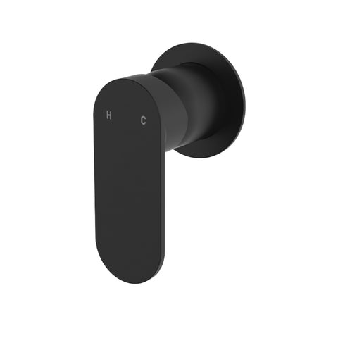 Fienza Empire Slim Wall Mixer Round Plate Lead Free Matte Black 234101B-2-LF