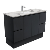 Fienza Fingerpull Black Calacatta Marble Kicker 1200mm Vanity SM120ZBK