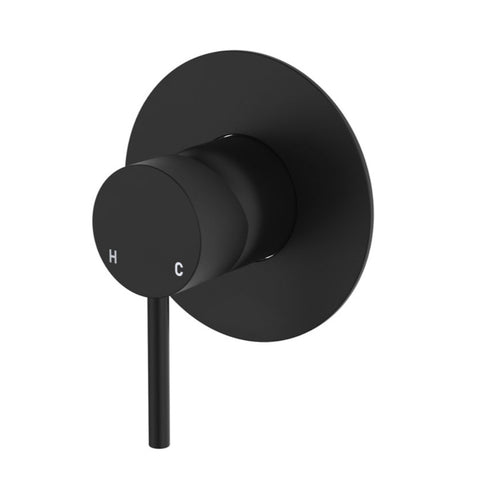 Fienza Kaya Wall Mixer Dress Kit Set Large Round Plate Lead Free Matte Black D228101B-3-LF