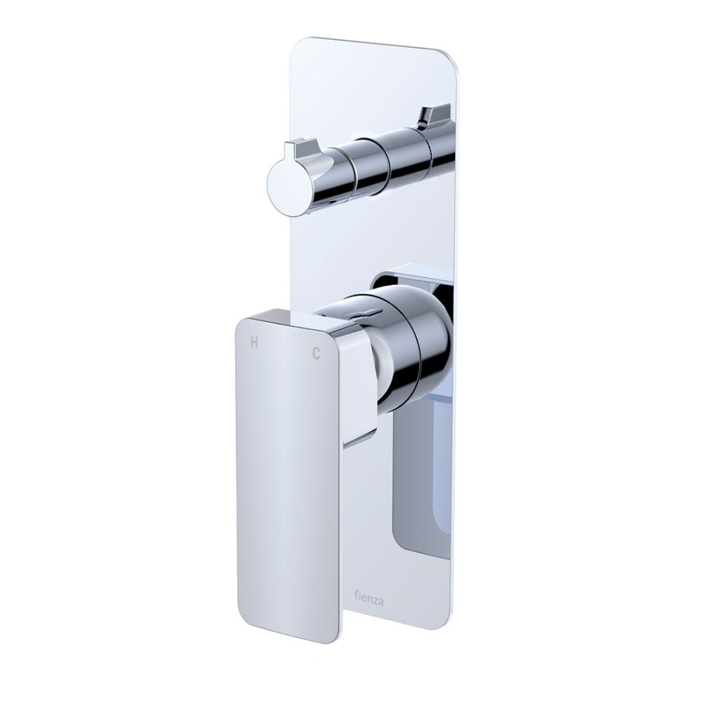 Fienza Tono Wall Diverter Mixer Dress Kit Large Rectangular Plate Lead Free Chrome D233102-LF
