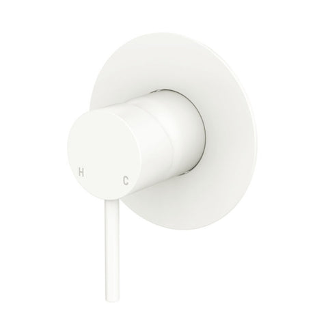 Fienza Kaya Wall Mixer Dress Kit Set Large Round Plate Lead Free Matte White D228101MW-3-LF