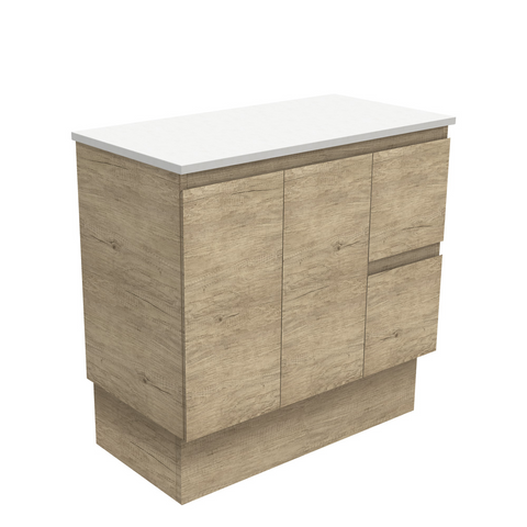 Fienza Edge On Kickboard Cabinet Right Drawers 900mm Scandi Oak (Cabinet Only) 90SKR