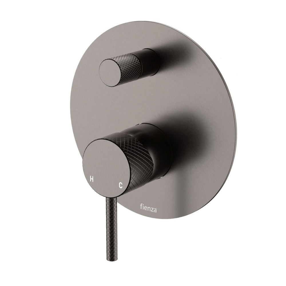 Fienza Axle Wall Diverter Mixer Dress Kit Set Large Round Plate Lead Free Gunmetal D231102GM-LF