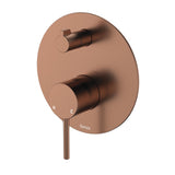 Fienza Kaya Wall Diverter Mixer Dress Kit Set Large Round Plate Lead Free Brushed Copper D228102CO-LF