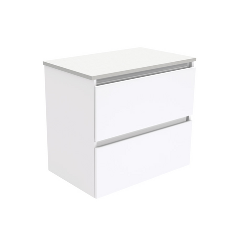 Fienza Quest Wall Hung Cabinet 750mm Large Drawer Gloss White (Cabinet Only) 75Q
