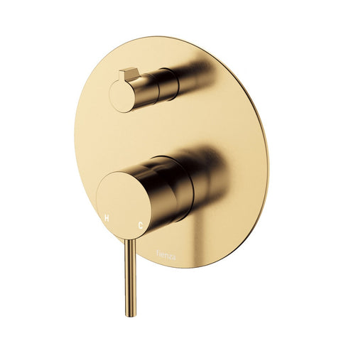 Fienza Kaya Wall Diverter Mixer Dress Kit Set Large Round Plate Lead Free Urban Brass D228102UB-LF