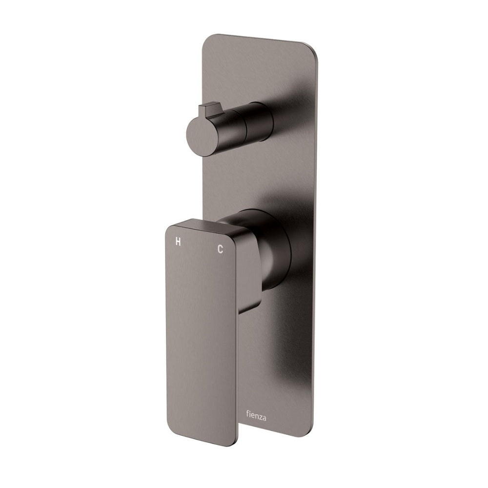 Fienza Tono Wall Diverter Mixer Dress Kit Large Rectangular Plate Lead Free Gunmetal D233102GM-LF