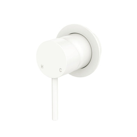 Fienza Kaya Wall Mixer Dress Kit Set Small Round Plate Lead Free Matte White D228101MW-LF