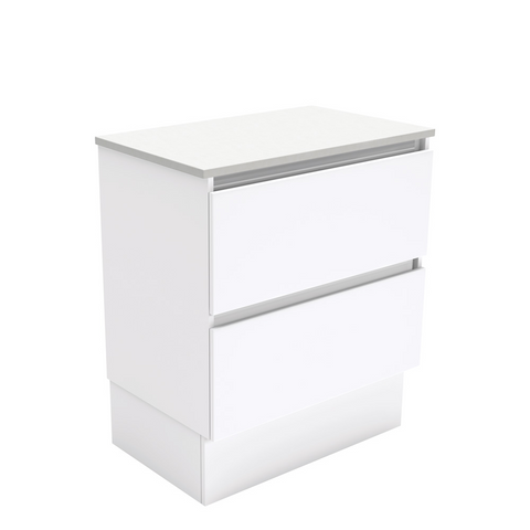 Fienza Quest On Kickboard Cabinet 750mm Large Drawer Gloss White (Cabinet Only) 75QK
