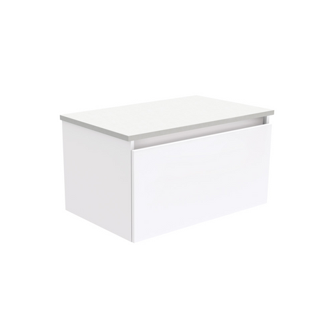 Fienza Manu Wall Hung Cabinet 750mm Large Drawer Gloss White (Cabinet Only) 75H