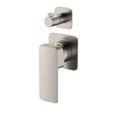 Fienza Tono Wall Diverter Mixer Dress Kit Small Square Plates Lead Free Brushed Nickel D233102BN-4-LF