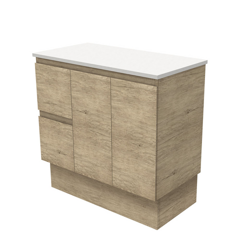 Fienza Edge On Kickboard Cabinet Left Drawers 900mm Scandi Oak (Cabinet Only) 90SKL