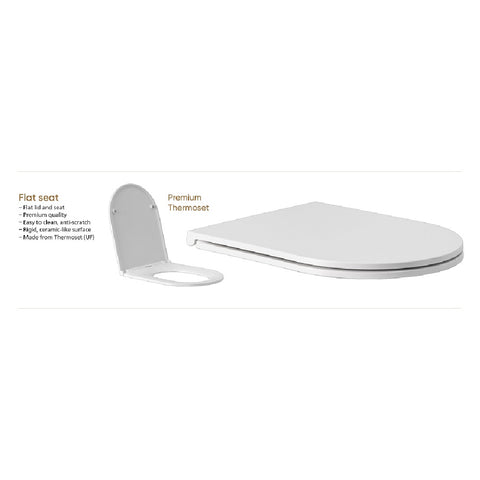 Seima Arko Toilet Package, Wall Faced Toilet Pan Matte White, In Wall Cistern C100, Flush button 500 Serie Matte Black, Flat Toilet Seat 192598 + 191803