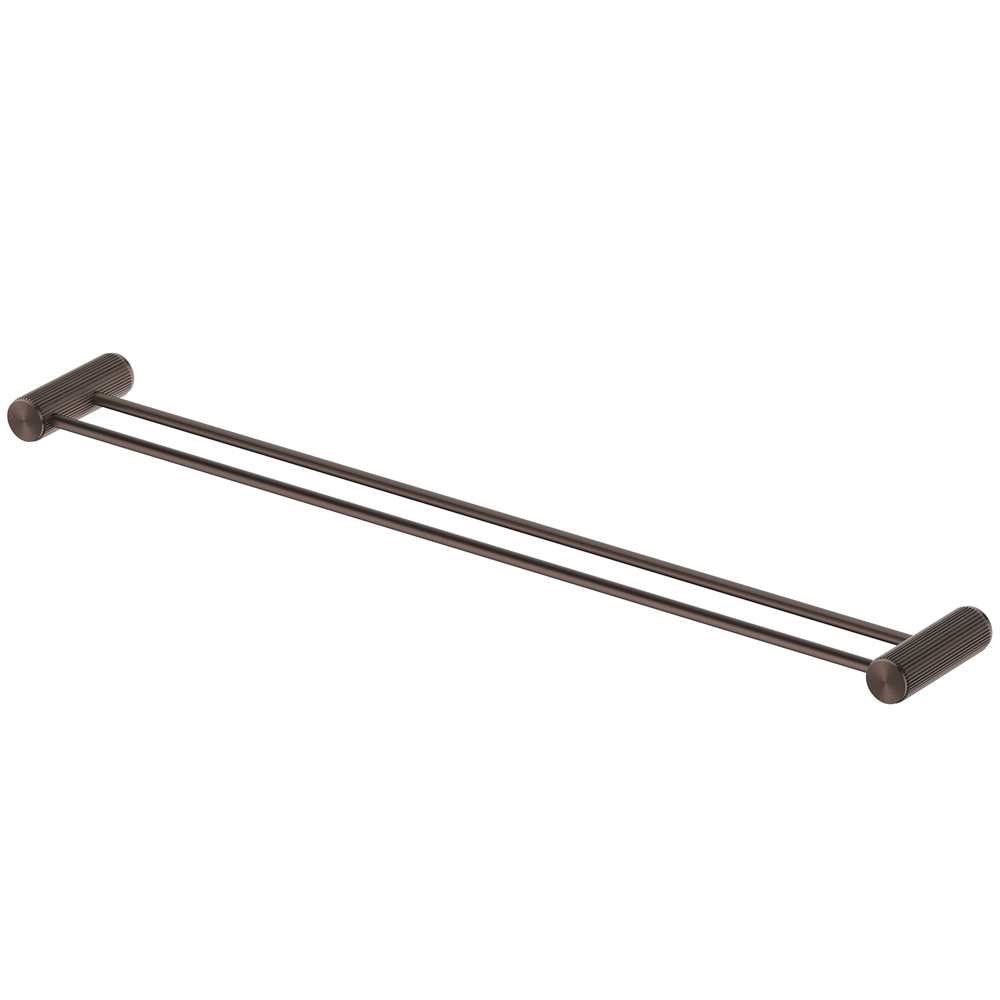 Bella Vista Mica Fluted Double Towel Rail Dusk Bronze 1148D-800-P-NR-DB