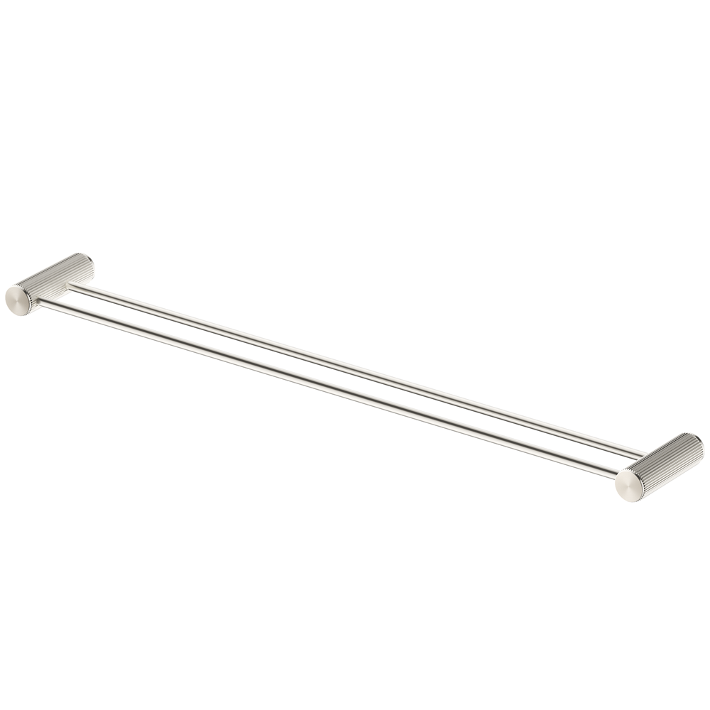 Bella Vista Mica Fluted Double Towel Rail Brushed Nickel 1148D-800-P-NR-BN