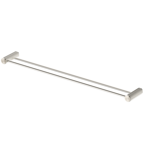 Bella Vista Mica Fluted Double Towel Rail Brushed Nickel 1148D-800-P-NR-BN