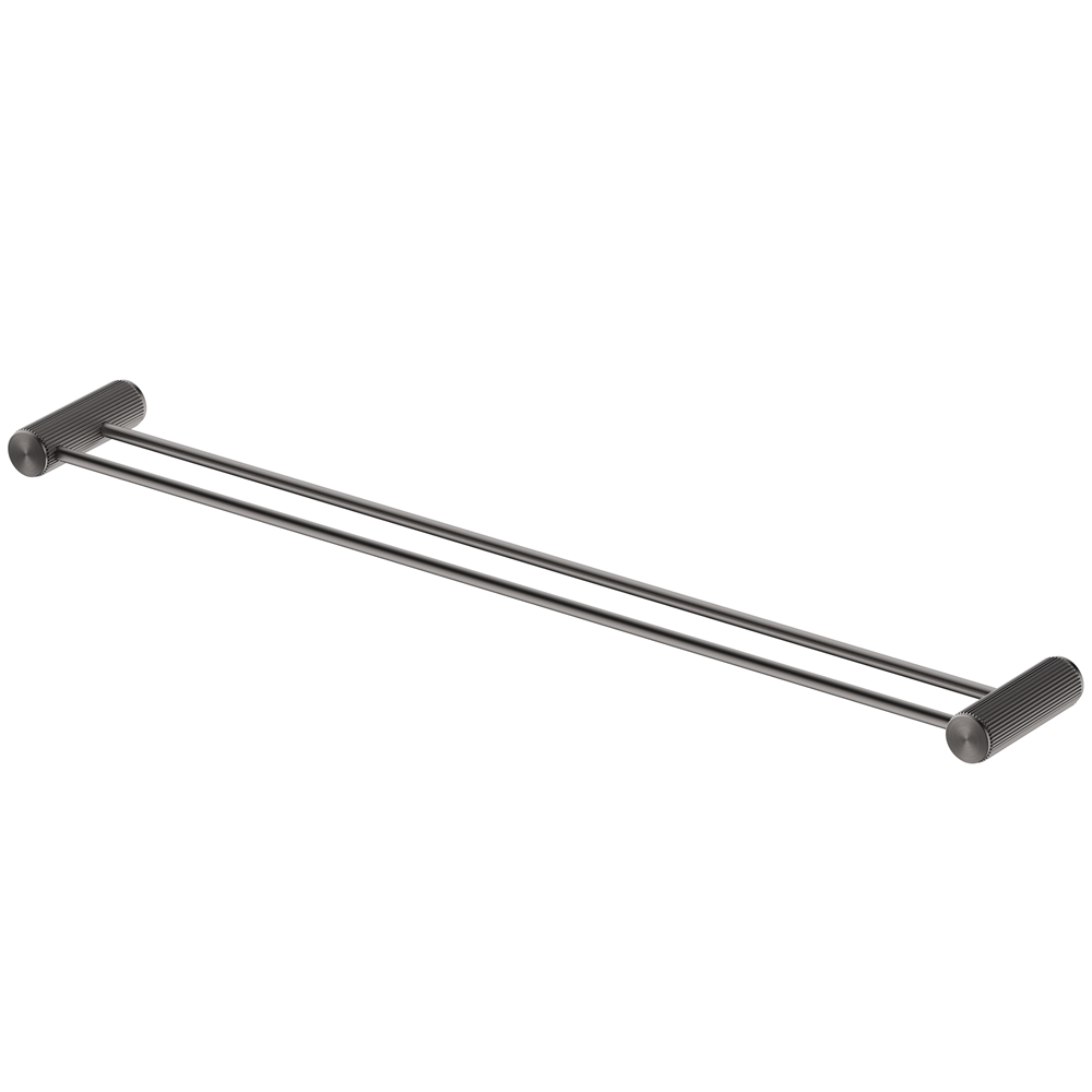 Bella Vista Mica Fluted Double Towel Rail Gunmetal 1148D-800-P-NR-GM