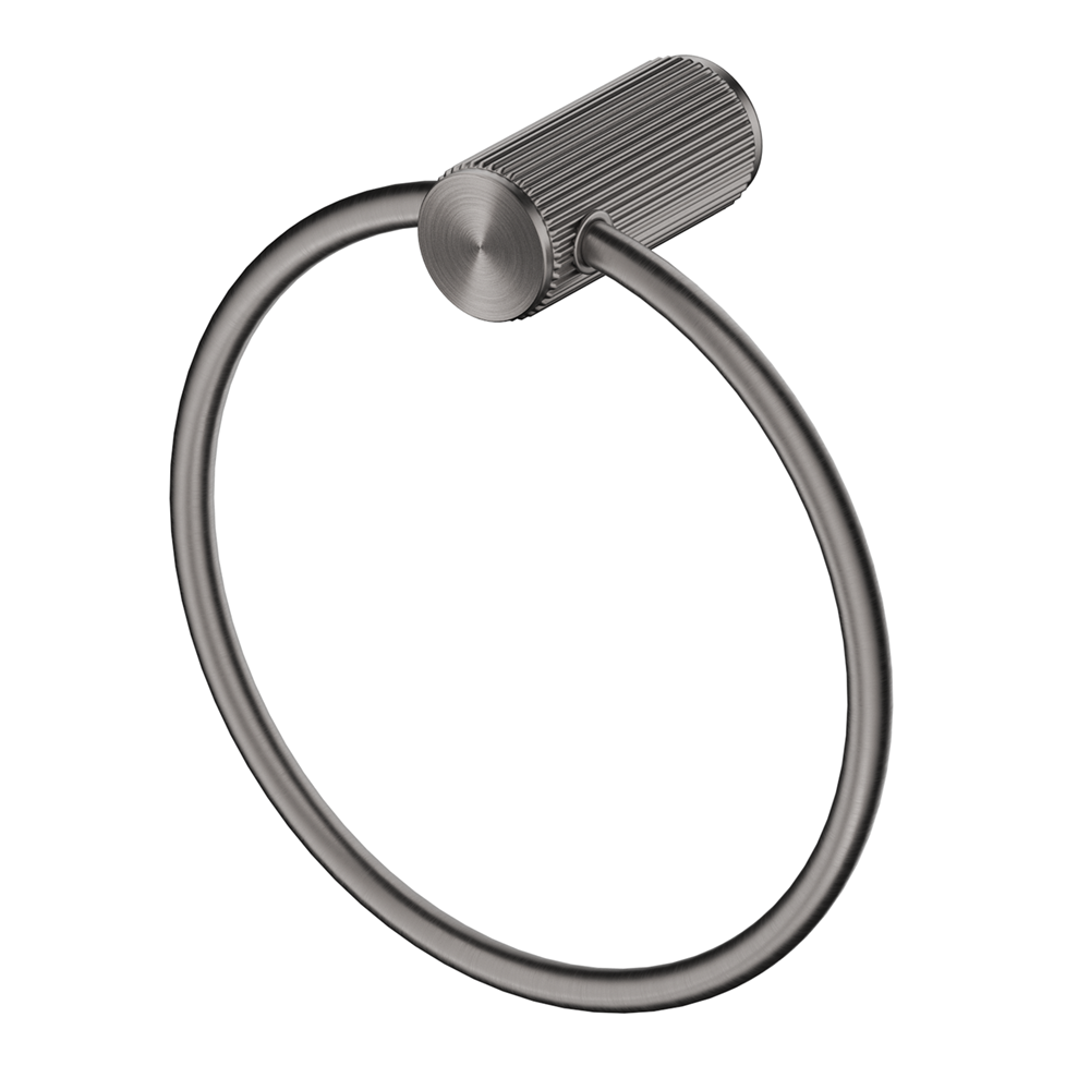 Bella Vista Mica Fluted Towel Ring Gunmetal 1104-P-NR-GM