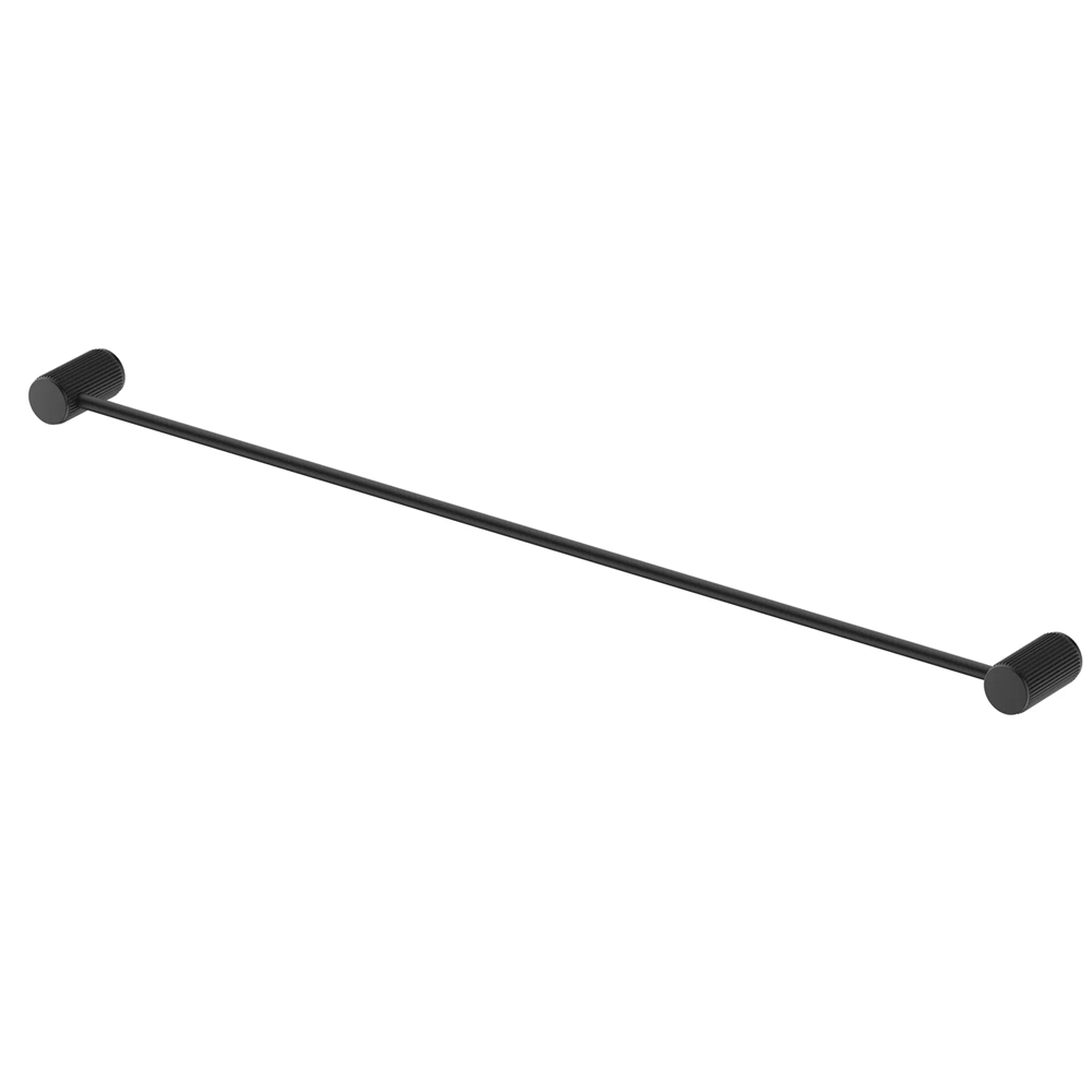 Bella Vista Mica Fluted Single Towel Rail Black 1124-800-P-NR-BLK