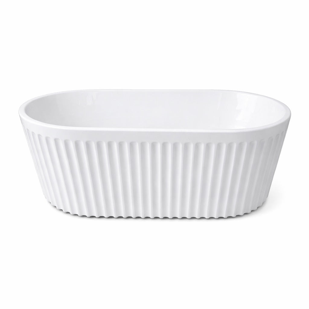Amelie Deauville 1500 Fluted Freestanding Bath 1500x750x580mm (Gloss White) BDO1500FBFL