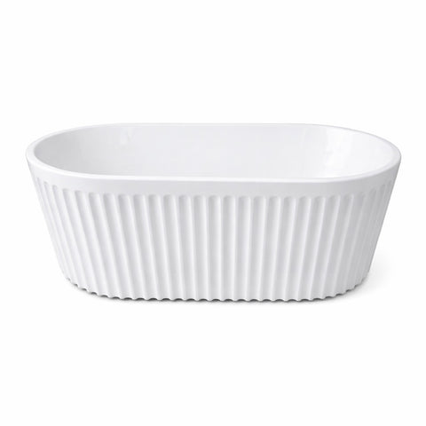 Amelie Deauville 1700 Fluted Freestanding Bath 1700x800x580mm (Gloss White) BDO1700FBFL