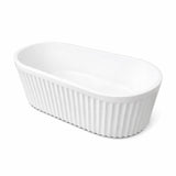 Amelie Deauville 1500 Fluted Freestanding Bath 1500x750x580mm (Matte White) BDO1500FBFLMW