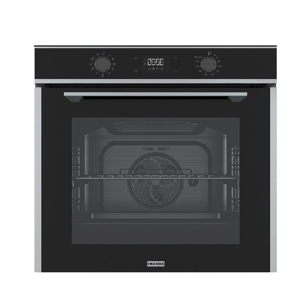 Franke Maris Pyrolytic Oven 60cm 11 Functions Black Glass w/ Stainless Steel Trim FMA97PXS