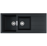 Franke Sirius Tectonite Sink Double Bowl with Drainer 1160mm Black S2D621CB