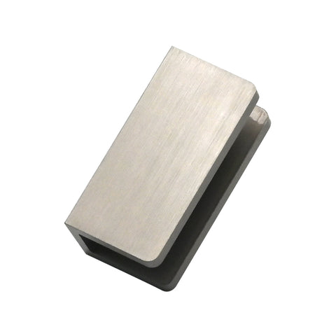 Fienza Frameless Wall Bracket Rounded Corners (Suits 10mm) Brushed Nickel GB01-BN