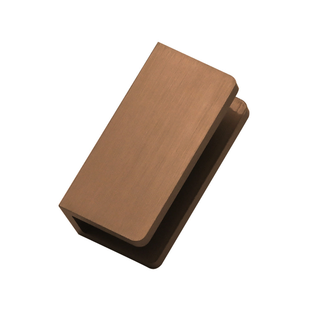 Fienza Frameless Wall Bracket Rounded Corners (Suits 10mm) Brushed Copper GB01-CO