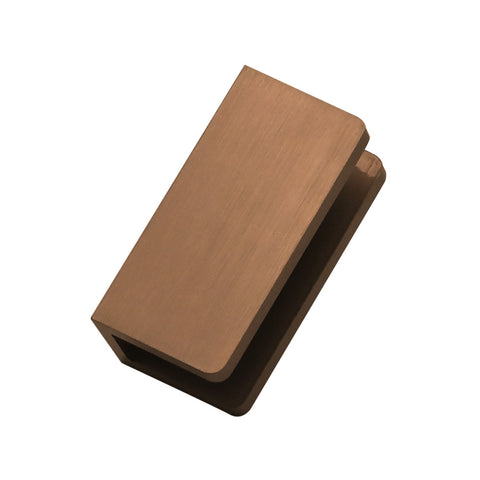 Fienza Frameless Wall Bracket Rounded Corners (Suits 10mm) Brushed Copper GB01-CO