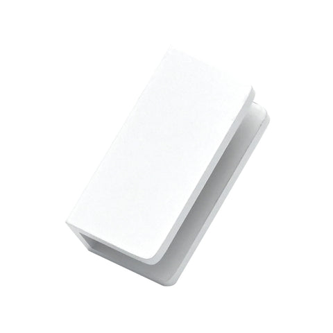 Fienza Frameless Wall Bracket Rounded Corners (Suits 10mm) White GB01-WH